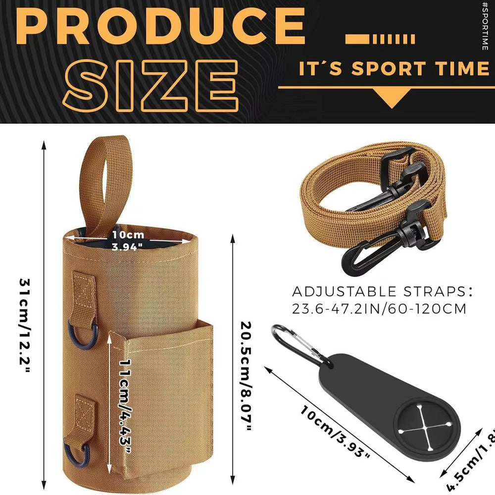 Magnetic Water Bottle Carrier Sling Bag - Non-Slip Portable Holder for Gym Accessories